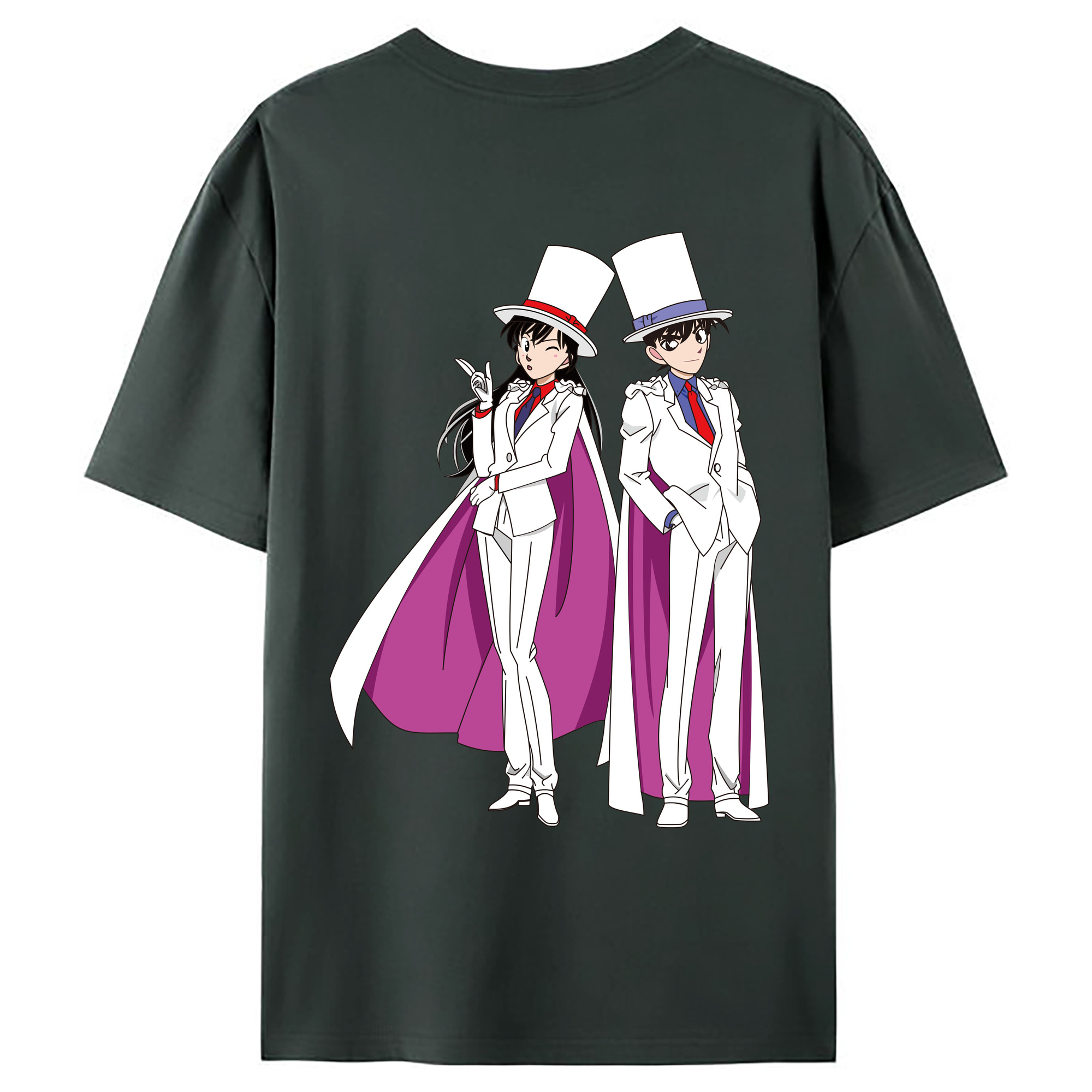 （画像用） 名探偵コナン くろば かいと Detective Conan Kuroba Kaito 綿100％ メンズ半袖Tシャツ（バックプリント） 通気性